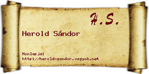 Herold Sándor névjegykártya