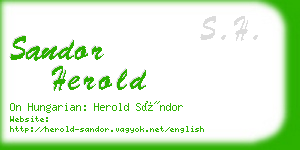 sandor herold business card